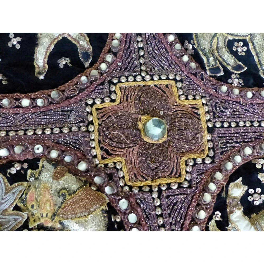 VTG THAI KALAGA Tapestry Astrological Zodiac Horoscope Hand Embroidered Beaded